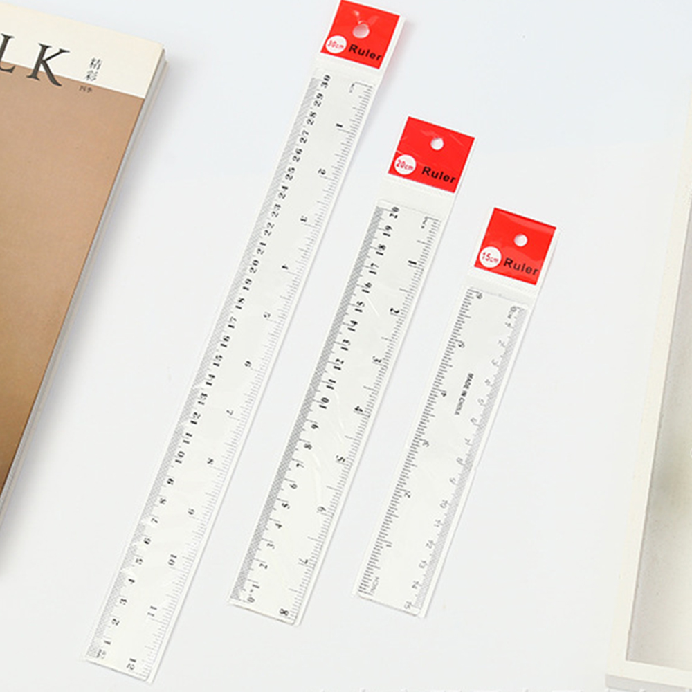 Ruler Set Transparent - 6/8/12 inch Straight Ruler 1PC Transparent