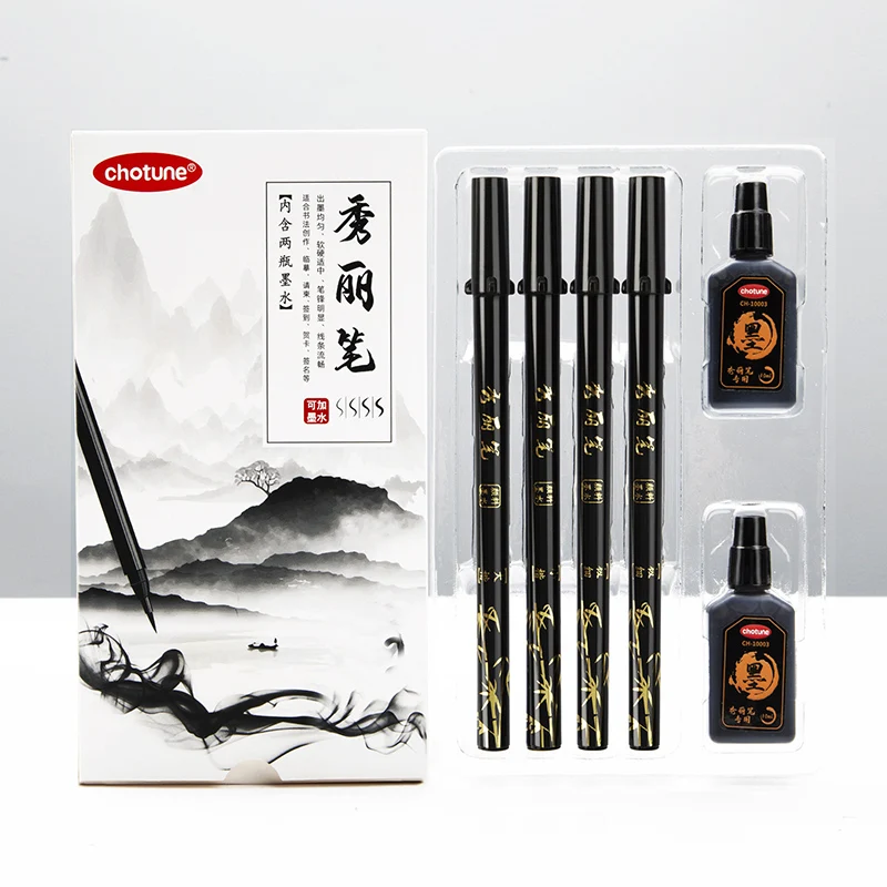 Fountain Pen Ink - Brush Lettering Pens Set Black Ink