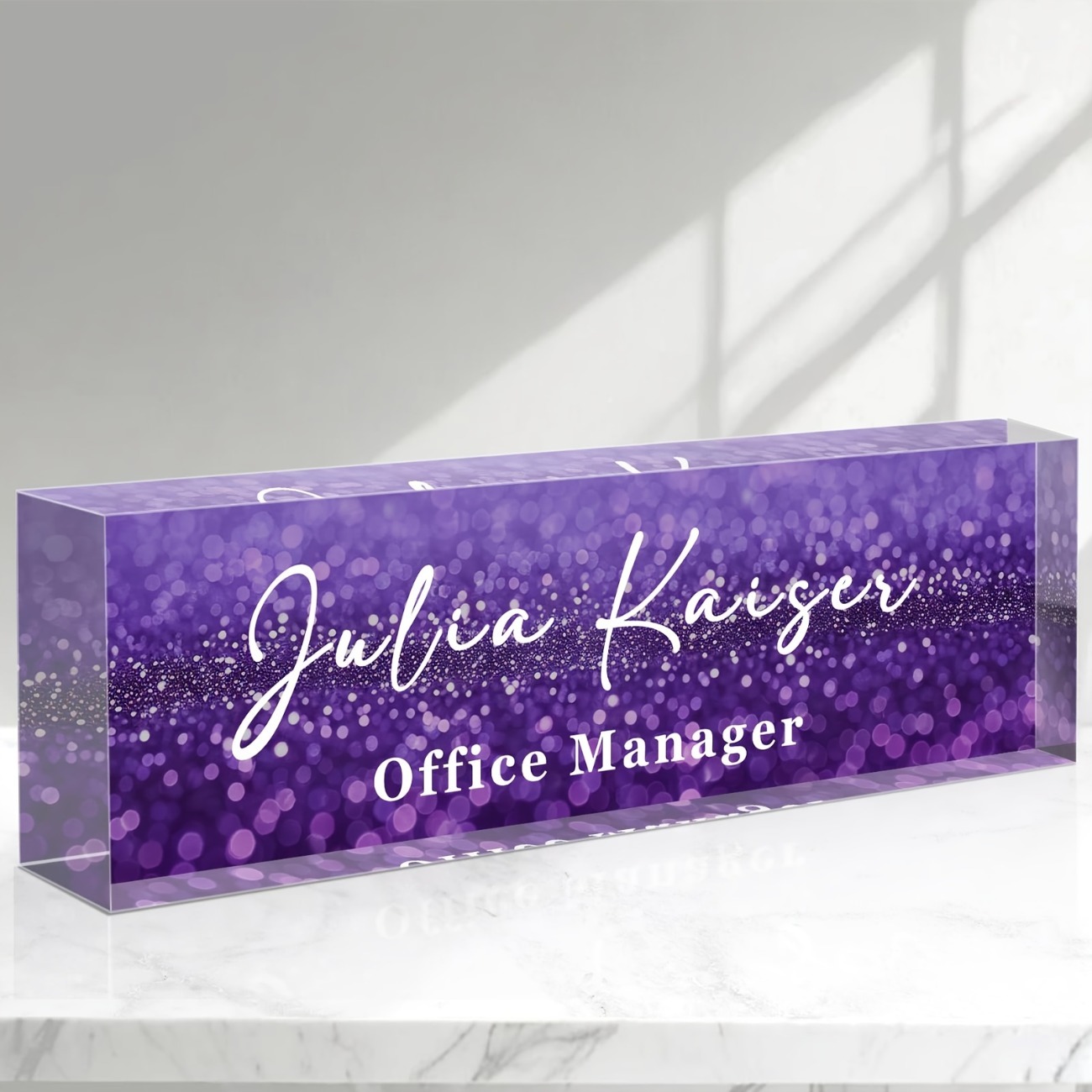 Desk Name Plate - Personalized Acrylic Desk Name Plate with