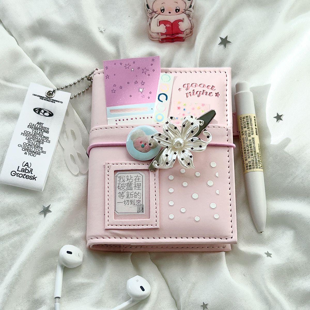 Journal Leather Hardcover - Cute Pink M5 Loose Leaf Hardcover