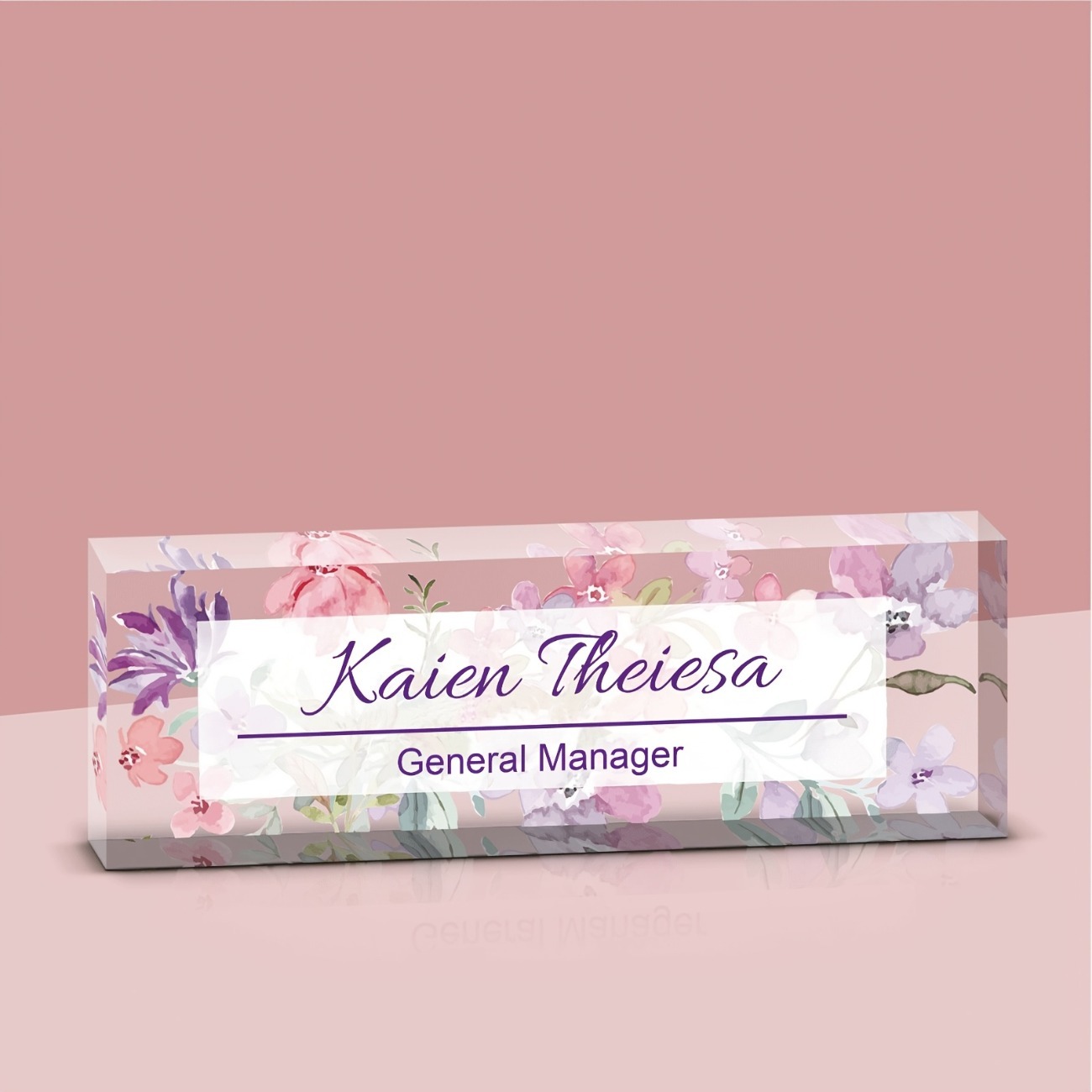 Desk Name Plate - Custom Acrylic Desk Name Plate with