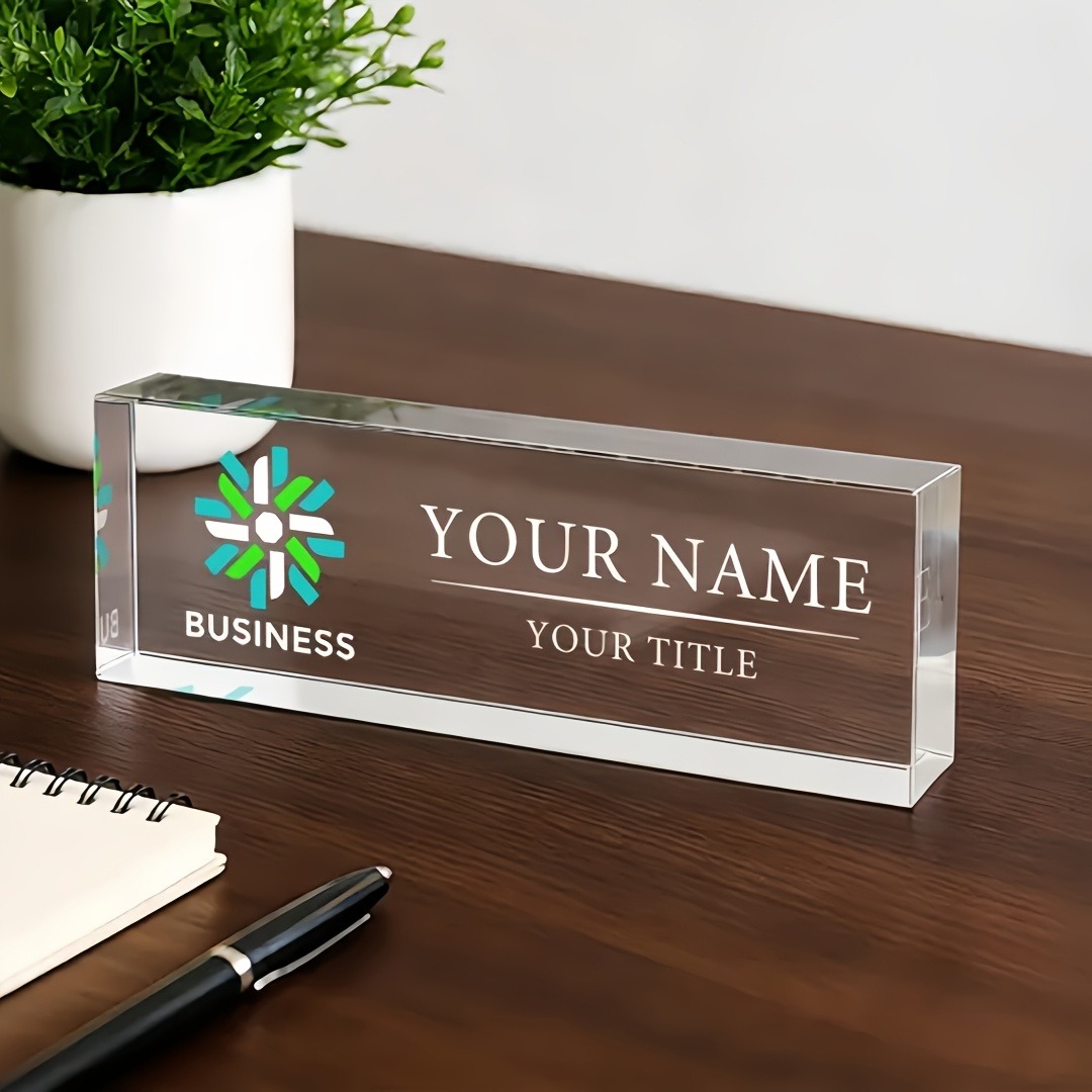 Desk Name Plate - 2D Flat Personalized Acrylic Desk Nameplate
