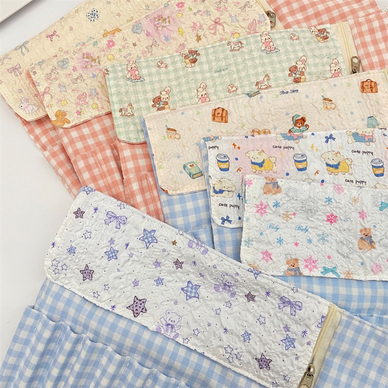 Pen Pouch Roll - Cute Cartoon Embossed Pencil Roll Bag