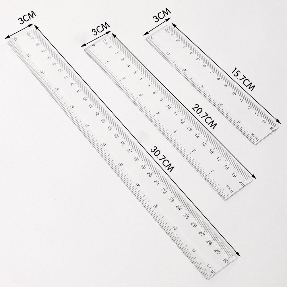 6/8/12 inch Straight Ruler 1PC - Ruler Set Transparent ulasan dan harga