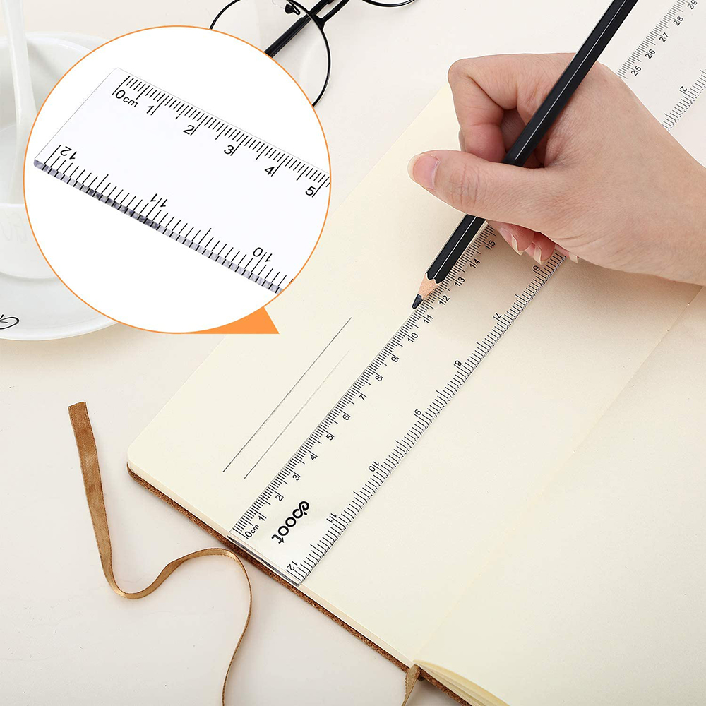 6/8/12 inch Straight Ruler 1PC - Ruler Set Transparent ulasan dan harga
