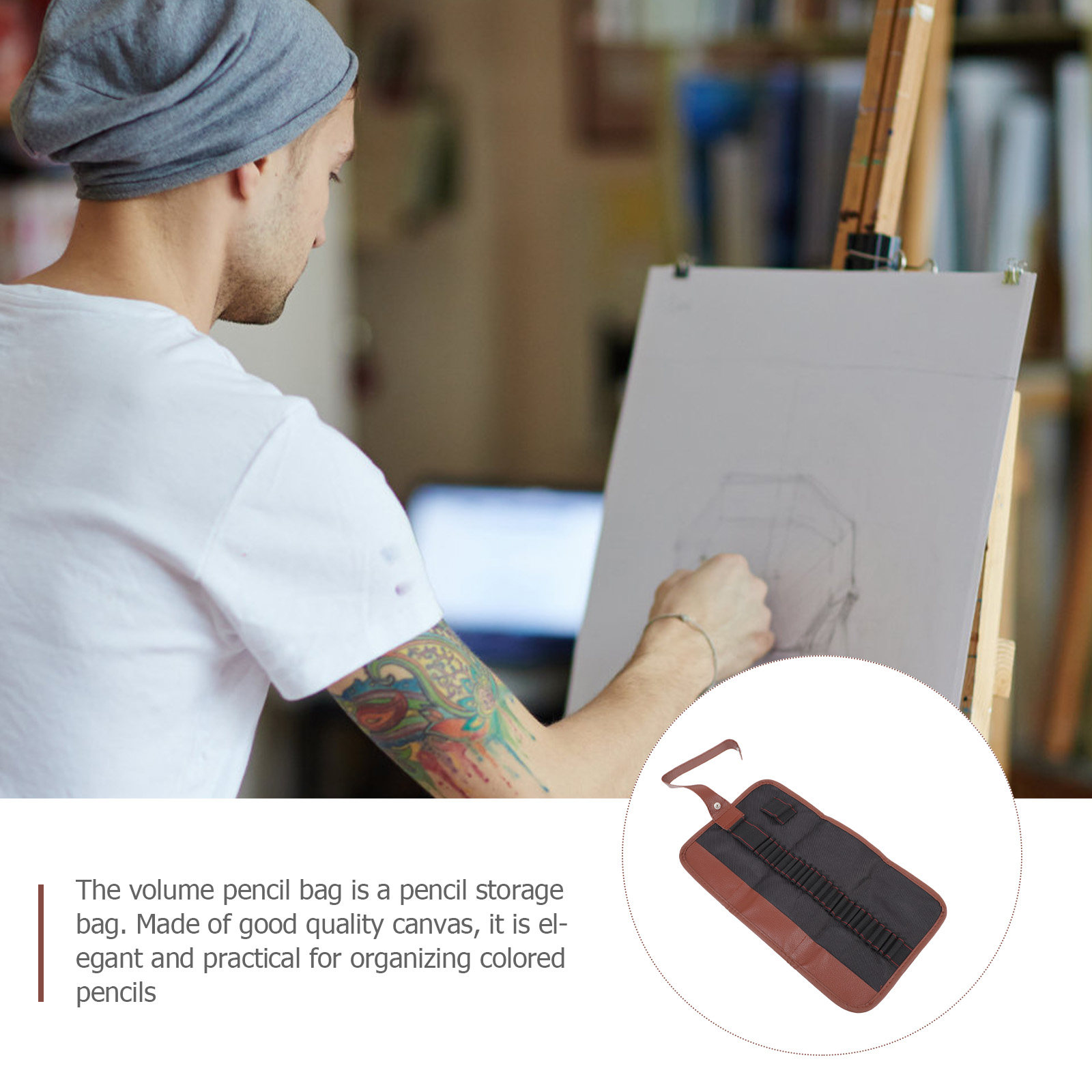 2Pcs Canvas Pencil Wrap Portab - Pen Pouch Roll ulasan dan harga