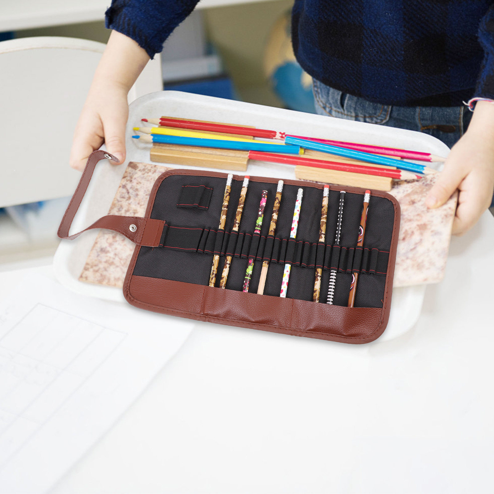 2Pcs Canvas Pencil Wrap Portab - Pen Pouch Roll ulasan dan harga