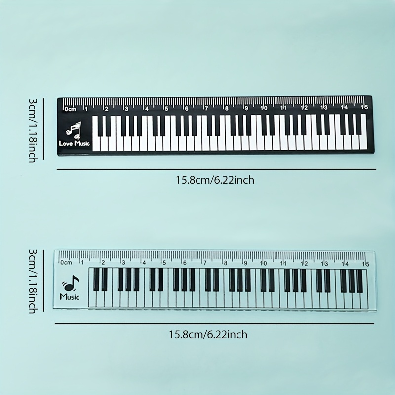 2Pcs/Set 15cm Piano Keyboard P - Ruler Set Transparent ulasan dan harga