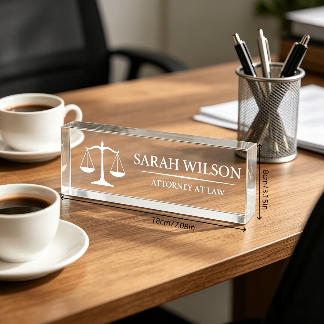Personalized Lawyer & Judge Ac - Desk Name Plate ulasan dan harga