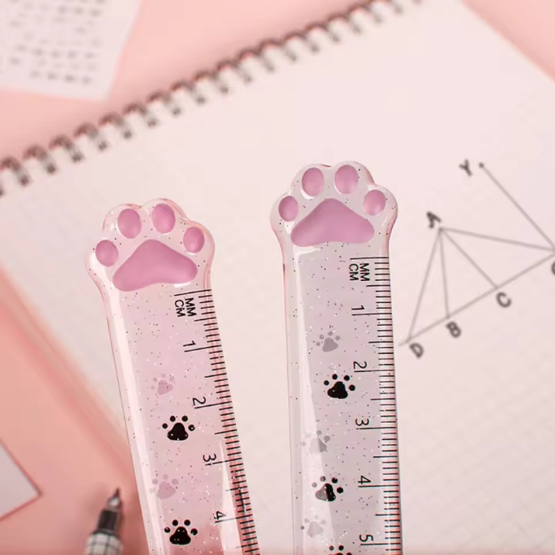 1Pcs Cat Paw Design Ruler Meas - Ruler Set Transparent ulasan dan harga
