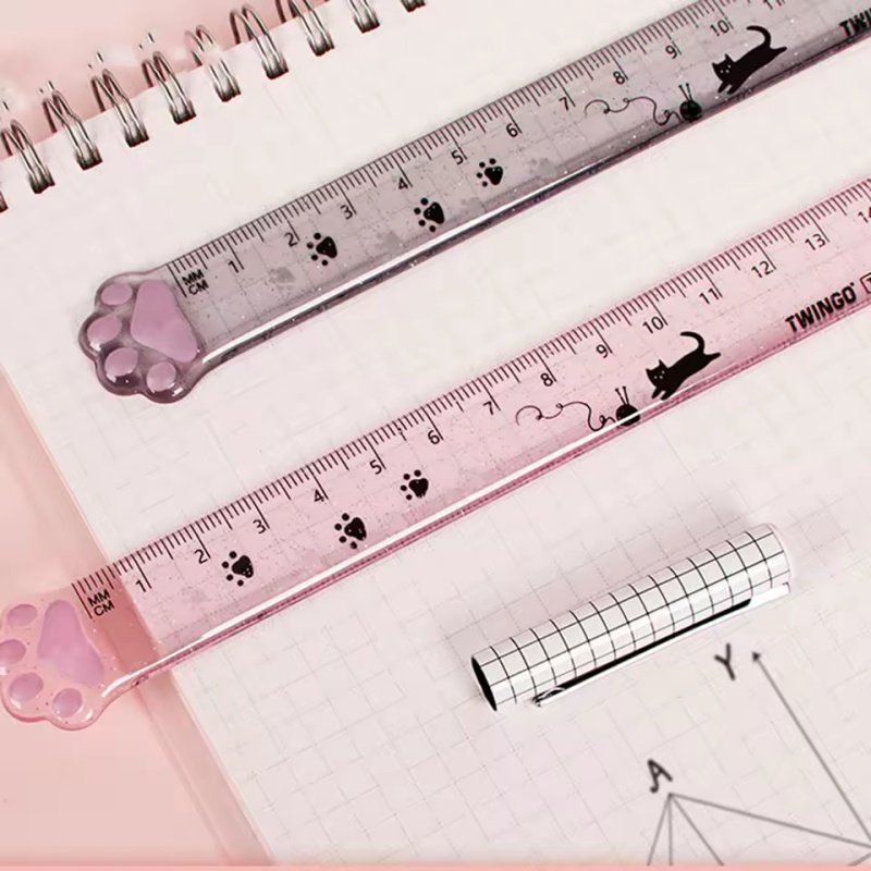 1Pcs Cat Paw Design Ruler Meas - Ruler Set Transparent ulasan dan harga