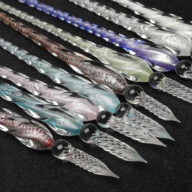 Colored Crystal Glass Dip Pen  - Fountain Pen Ink ulasan dan harga