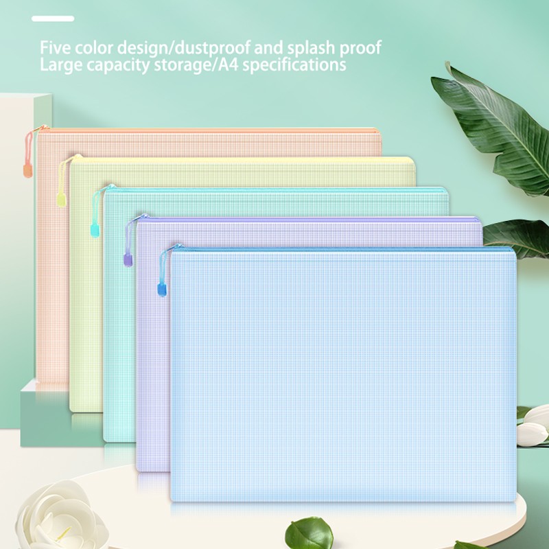 5pcs Mesh Zipper Pouch Documen - Portfolio Folder Zip ulasan dan harga