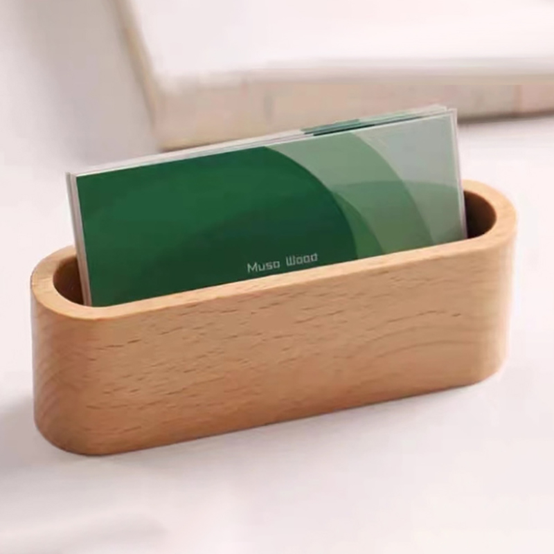 Business Card Holder Wooden Or - Desk Name Plate ulasan dan harga