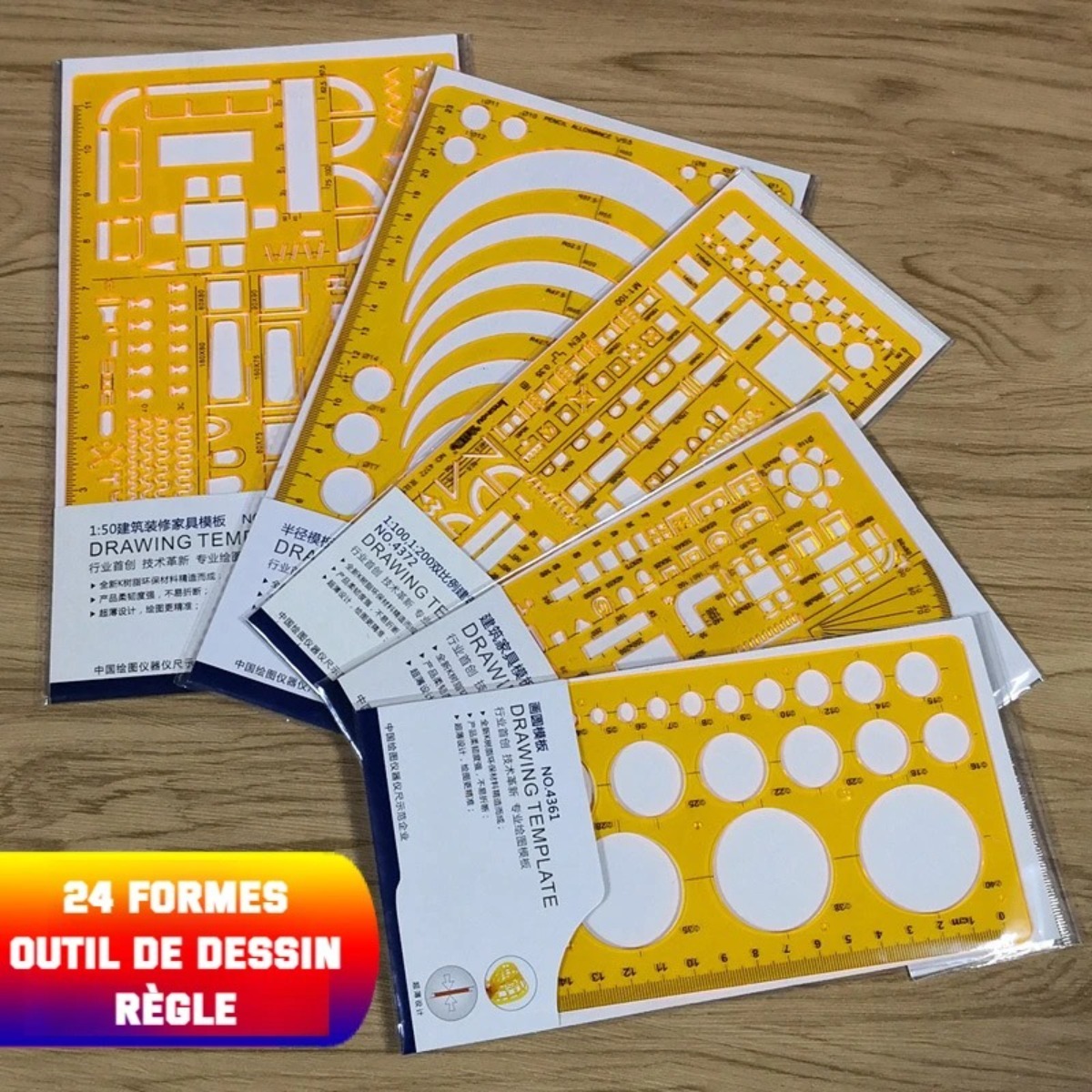 Geometric Drawing Template Set - Ruler Set Transparent ulasan dan harga
