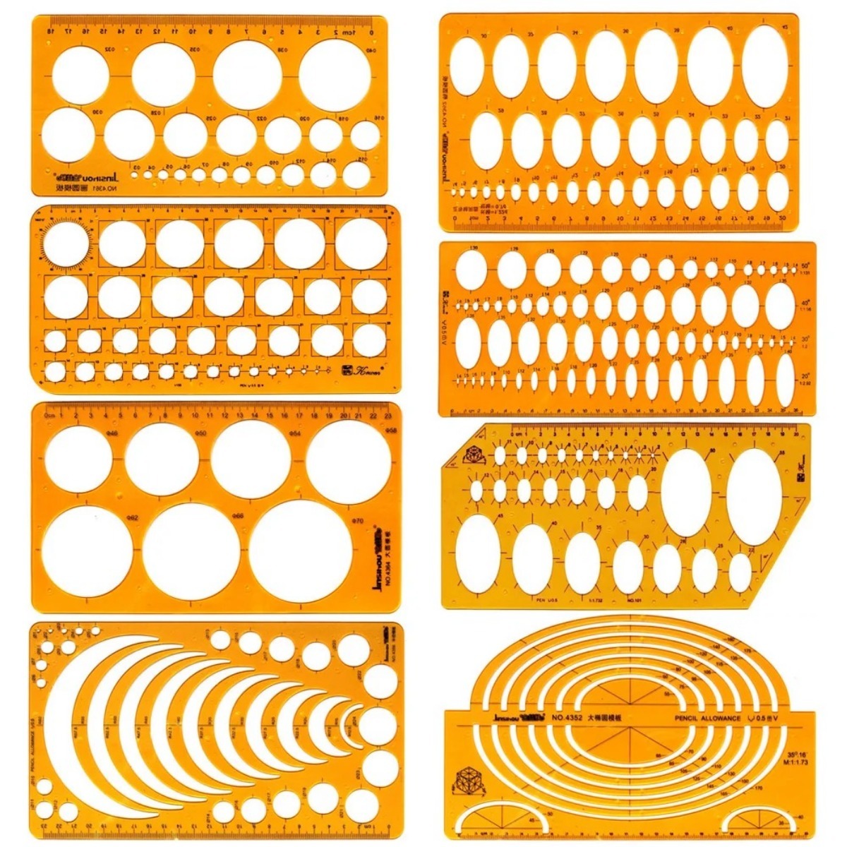 Geometric Drawing Template Set - Ruler Set Transparent ulasan dan harga