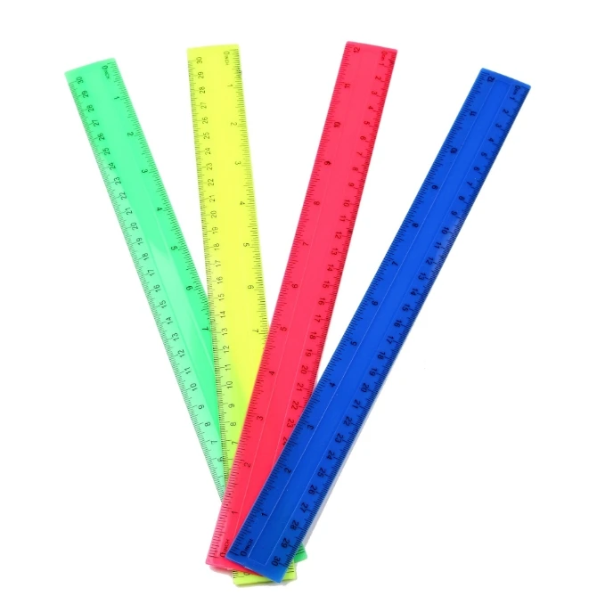 4Pcs/Pack Colorful Transparent - Ruler Set Transparent ulasan dan harga