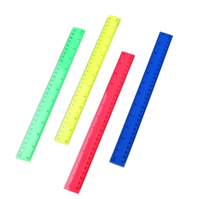 4Pcs/Pack Colorful Transparent - Ruler Set Transparent ulasan dan harga