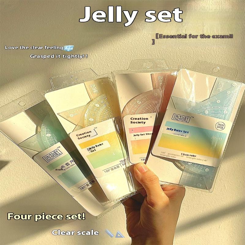 4PCS/Set Transparent Measuring - Ruler Set Transparent ulasan dan harga