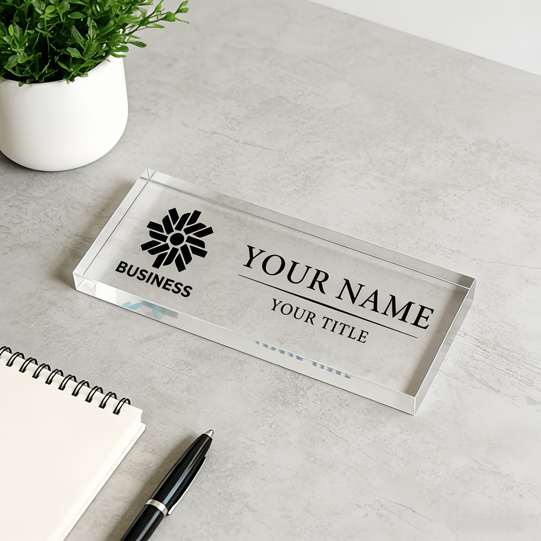 2D Flat Personalized Acrylic D - Desk Name Plate ulasan dan harga