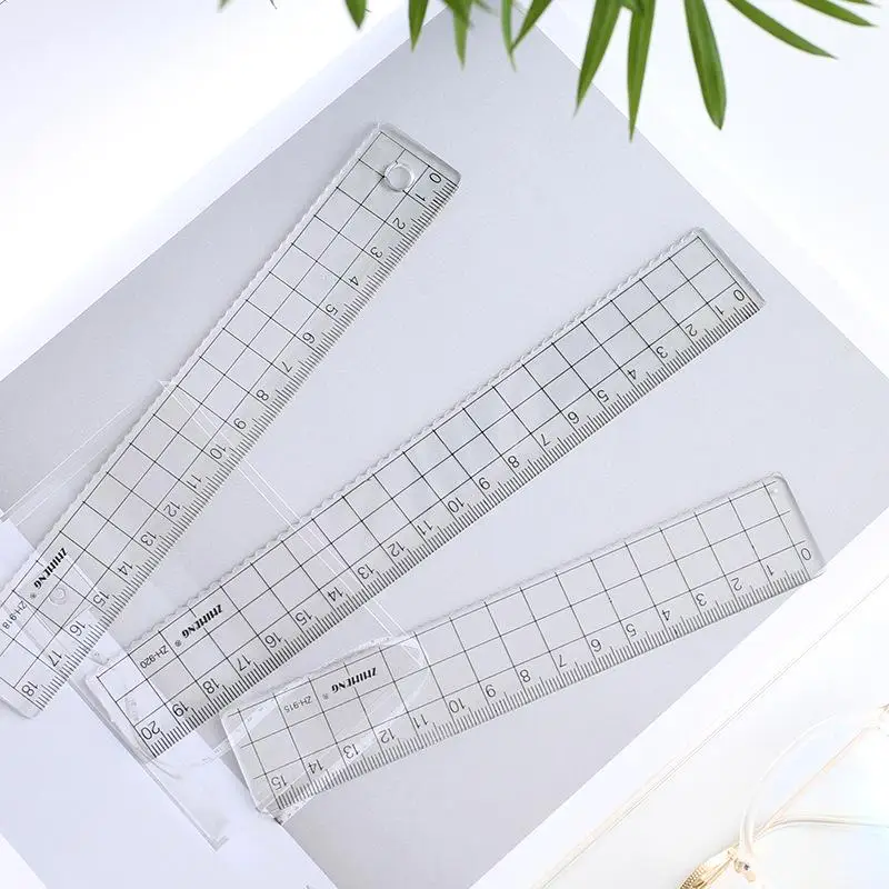 1Pcs Simple15cm 18cm 20cm Tran - Ruler Set Transparent ulasan dan harga