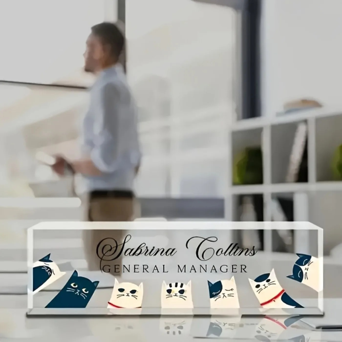 [2D Flat] Custom Transparent C - Desk Name Plate ulasan dan harga