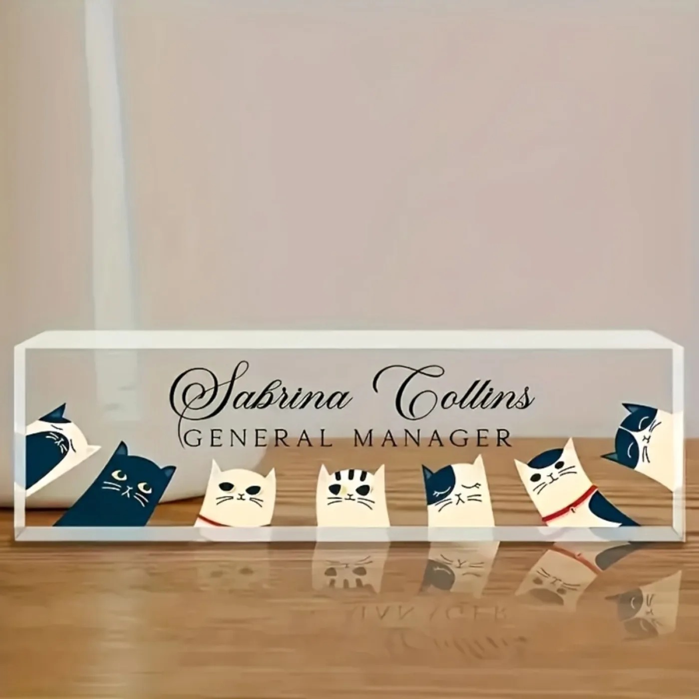 [2D Flat] Custom Transparent C - Desk Name Plate ulasan dan harga