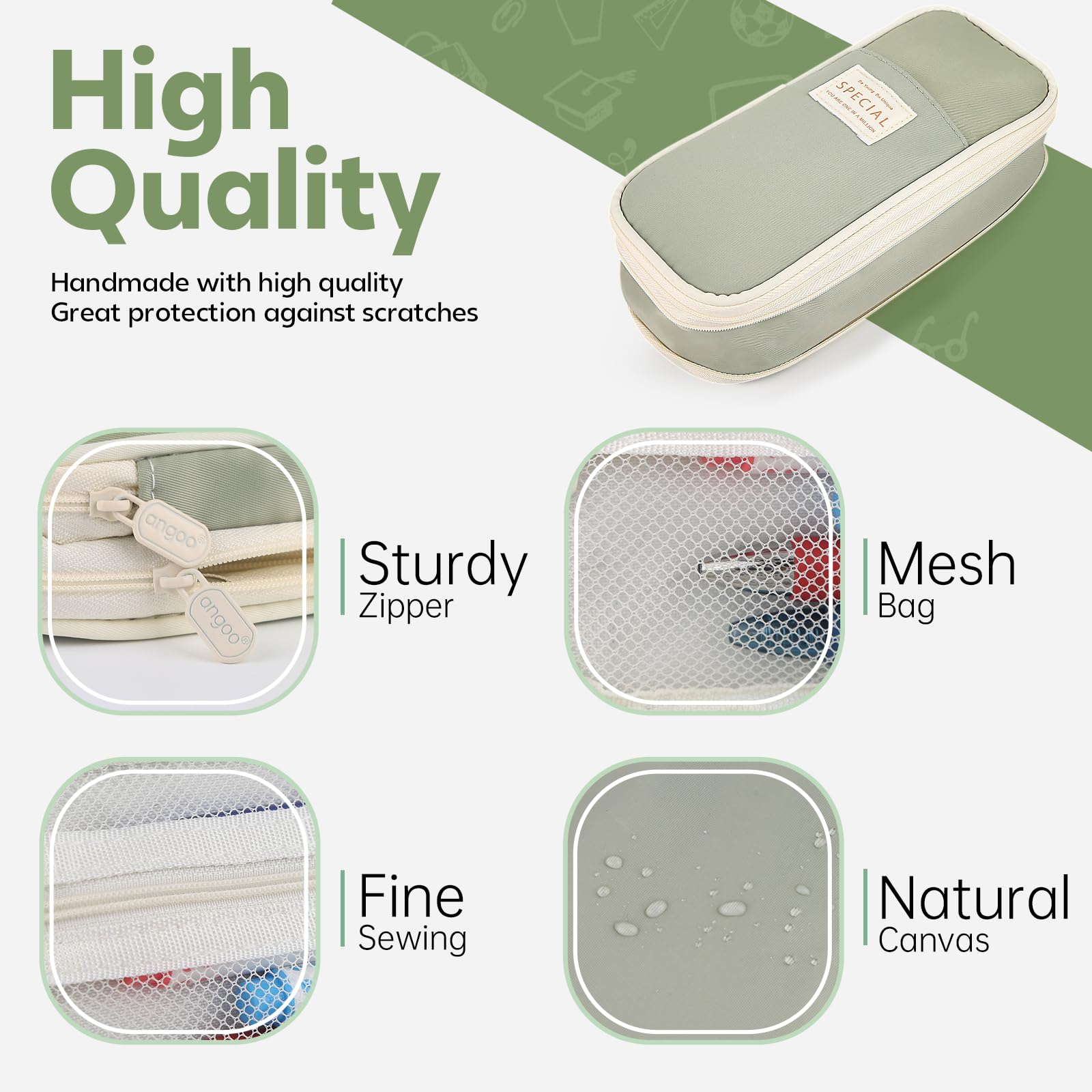 Large-capacity green pencil ca - Ideal Stationery & Office Supply ulasan dan harga