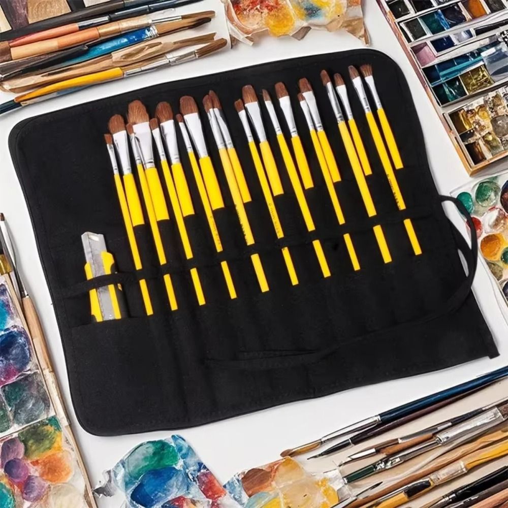 30 Slots Painting Brushes Stor - Pen Pouch Roll ulasan dan harga
