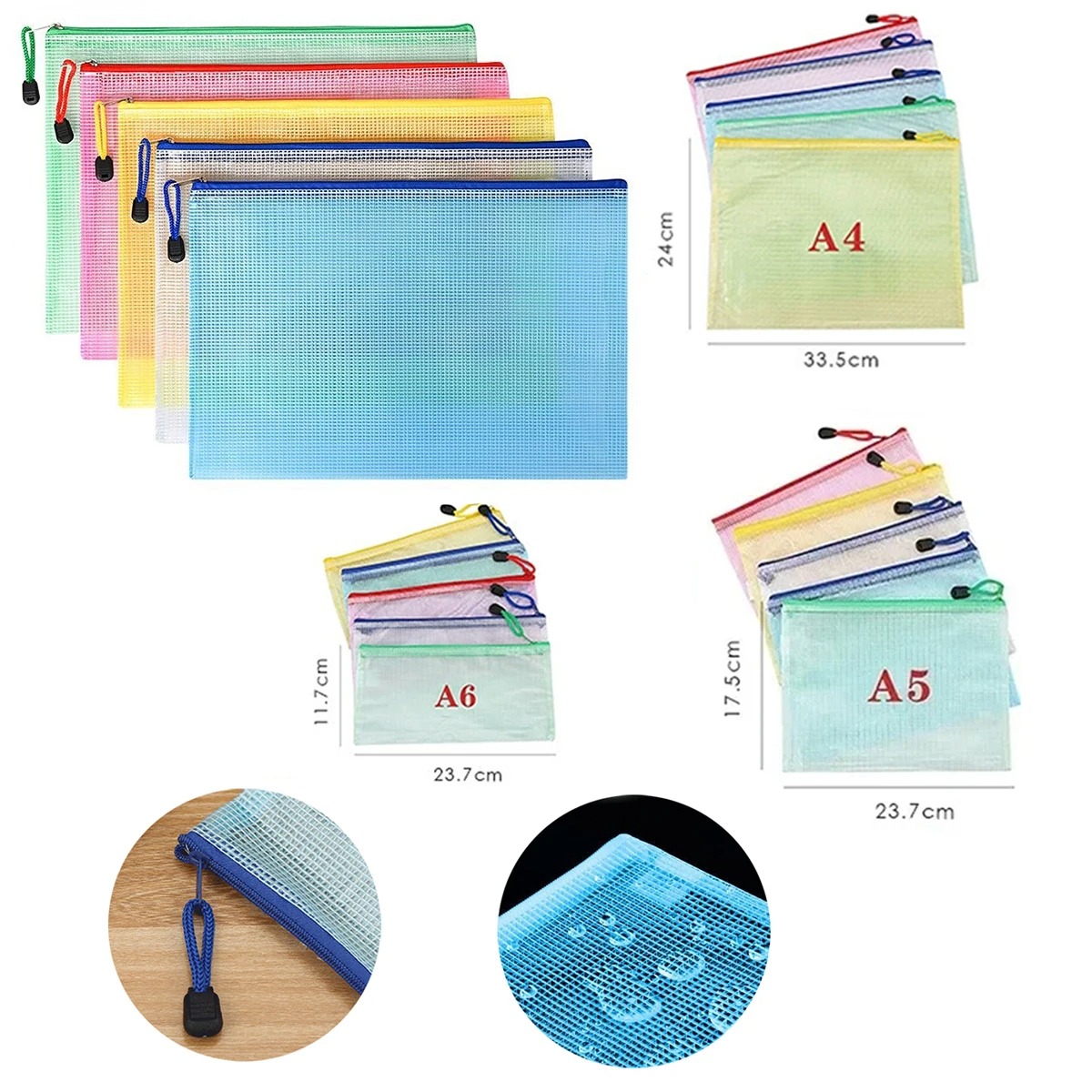 5/20/50/100PC Stationery Stora - Portfolio Folder Zip ulasan dan harga