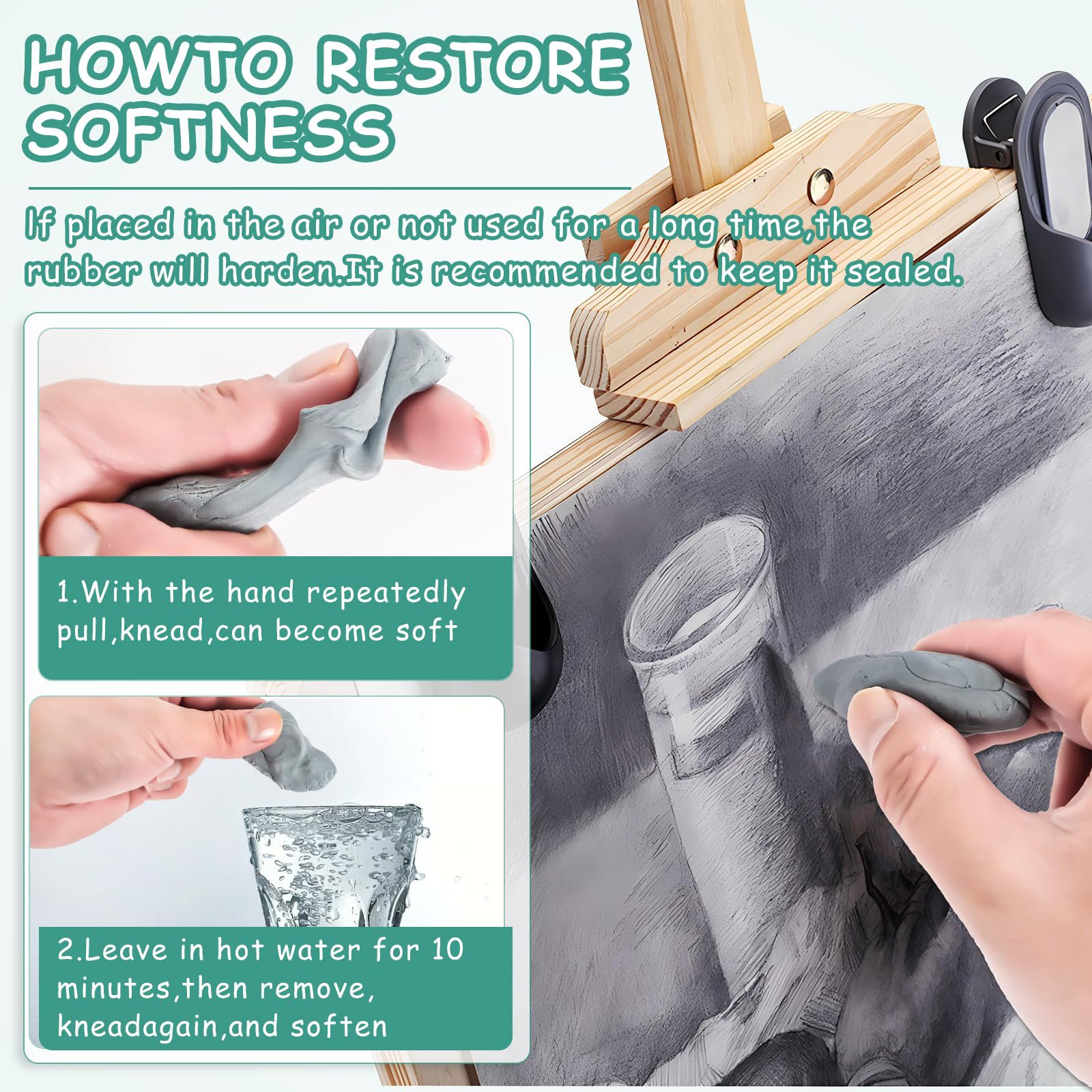 2pcs Kneaded Eraser for Artist - Rubber Eraser Kneaded ulasan dan harga